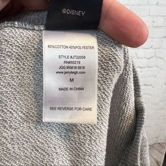 Disney Cropped Sweatshirt Large Love Mickey Colorblock Stripe Long Sleeve size m - Picture 7 of 7